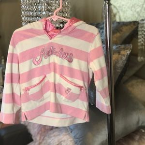 ADIDAS striped velvet hoodie